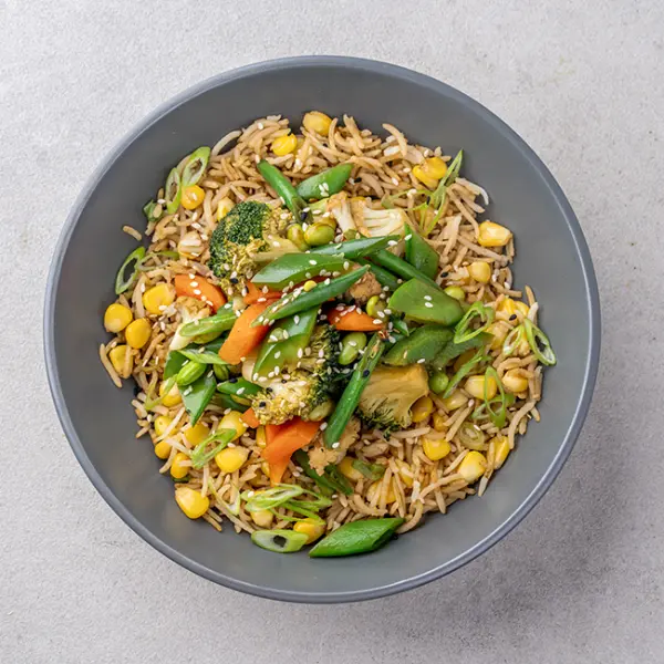 Black Pepper Vegetables with Corn Fried Rice